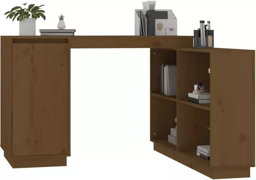 VidaXL -Bureau-110x50x75-cm-massief-grenenhout-honingbruin - Foto 4