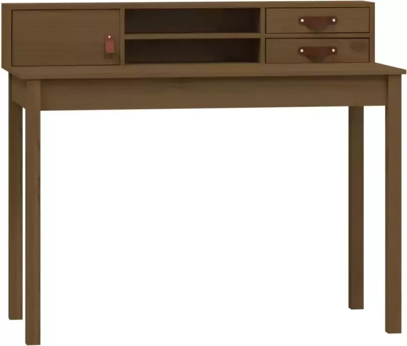 VidaXL -Bureau-110x50x93-cm-massief-grenenhout-honingbruin - Foto 4