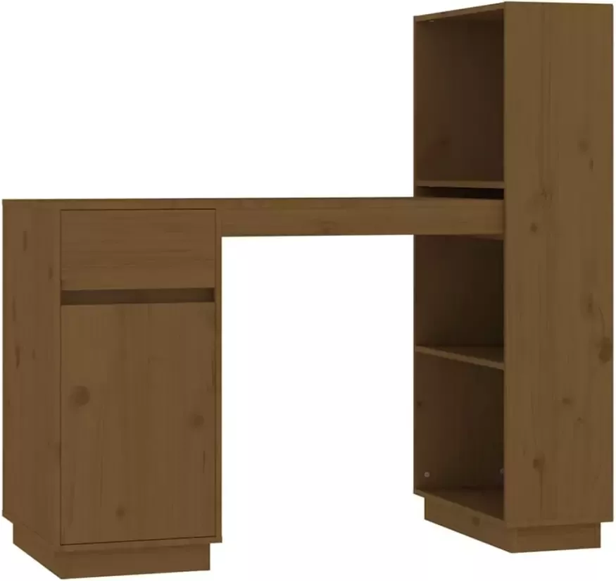 VidaXL -Bureau-110x53x117-cm-massief-grenenhout-honingbruin - Foto 4