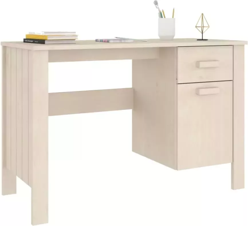 VidaXL -Bureau-HAMAR-113x50x75-cm-massief-grenenhout-honingbruin - Foto 2