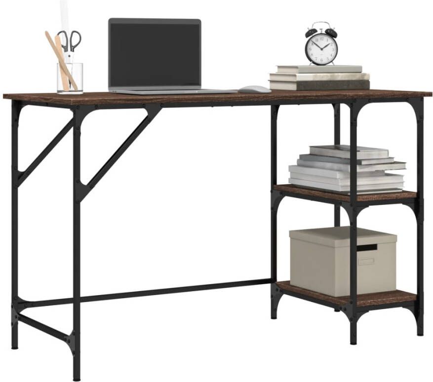 VidaXL -Bureau-120x50x75-cm-metaal-en-bewerkt-hout-bruineikenkleurig - Foto 2