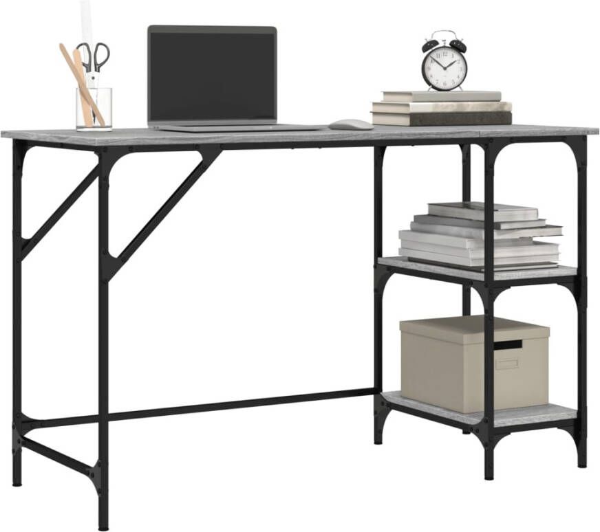 VidaXL -Bureau-120x50x75-cm-metaal-en-bewerkt-hout-grijs-sonoma-eiken - Foto 2