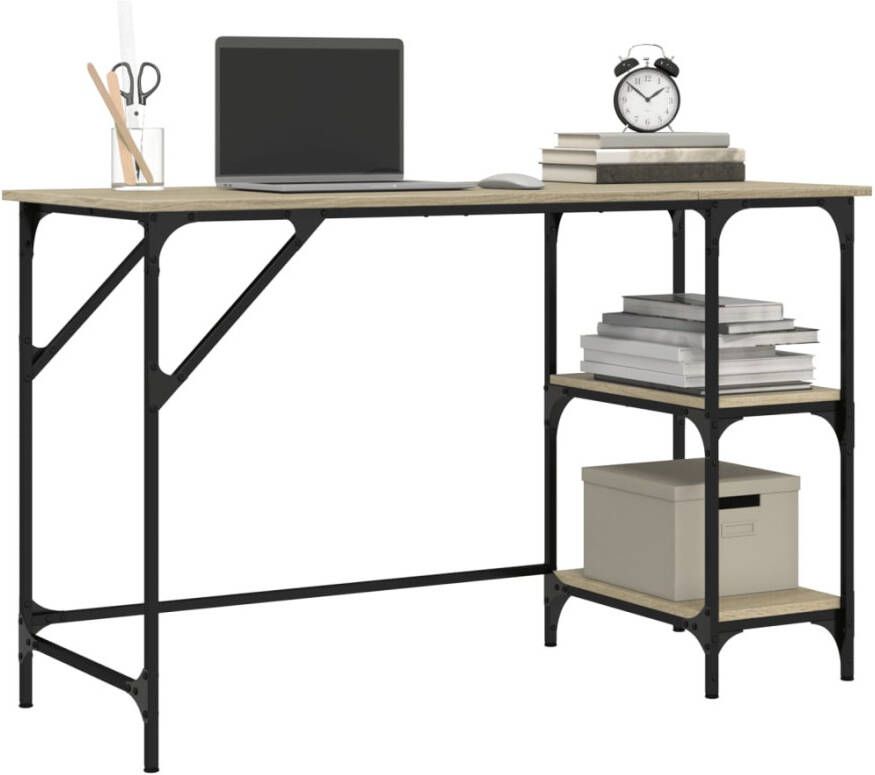 VidaXL -Bureau-120x50x75-cm-metaal-en-bewerkt-hout-sonoma-eikenkleurig - Foto 2