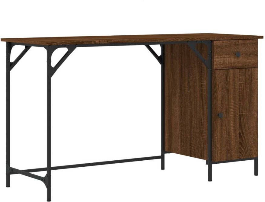 VidaXL -Bureau-131x48x75-cm-bewerkt-hout-bruin-eikenkleur - Foto 2