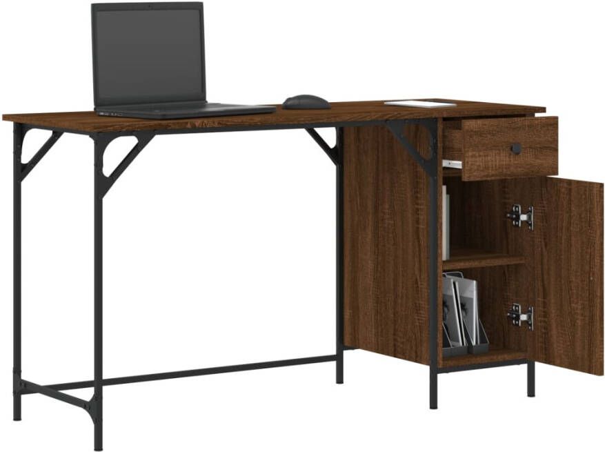 VidaXL -Bureau-131x48x75-cm-bewerkt-hout-bruin-eikenkleur - Foto 3