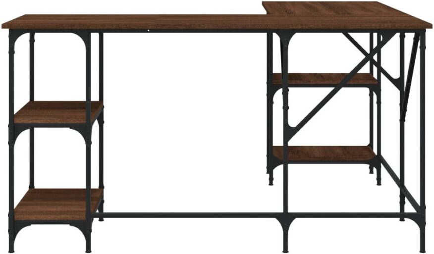 VidaXL -Bureau-139x139x75-cm-bewerkt-hout-bruineikenkleurig - Foto 6