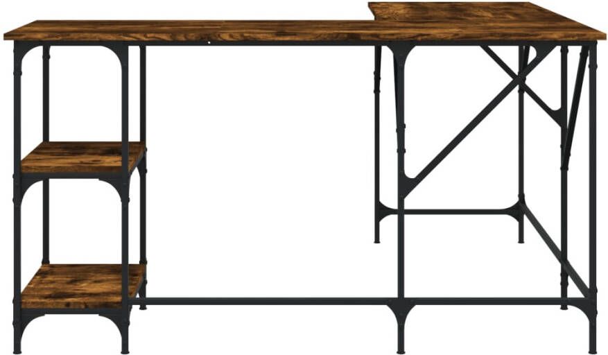 VidaXL -Bureau-139x139x75-cm-bewerkt-hout-gerookt-eikenkleurig - Foto 4