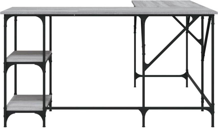 VidaXL -Bureau-139x139x75-cm-bewerkt-hout-grijs-sonoma-eikenkleurig - Foto 5