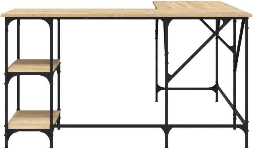 VidaXL -Bureau-139x139x75-cm-bewerkt-hout-sonoma-eikenkleurig - Foto 5