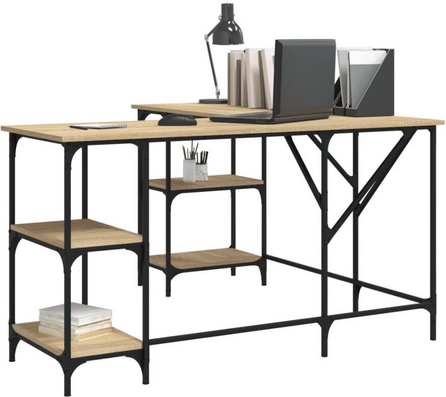 VidaXL -Bureau-139x139x75-cm-bewerkt-hout-sonoma-eikenkleurig