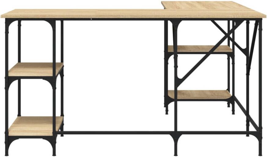 VidaXL -Bureau-139x139x75-cm-bewerkt-hout-sonoma-eikenkleurig - Foto 6