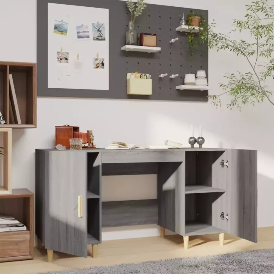 VidaXL -Bureau-140x50x75-cm-bewerkt-hout-grijs-sonoma-eikenkleurig - Foto 5