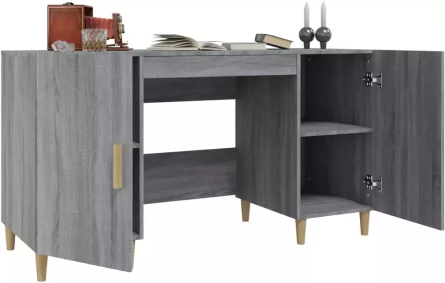 VidaXL -Bureau-140x50x75-cm-bewerkt-hout-grijs-sonoma-eikenkleurig - Foto 8