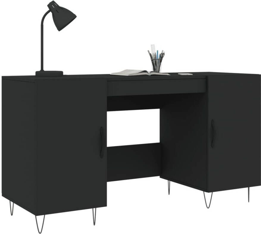 VidaXL -Bureau-140x50x75-cm-bewerkt-hout-zwart