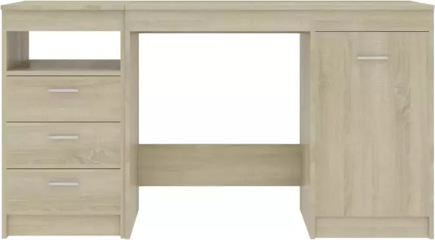 VidaXL -Bureau-140x50x76-cm-bewerkt-hout-sonoma-eikenkleurig - Foto 5