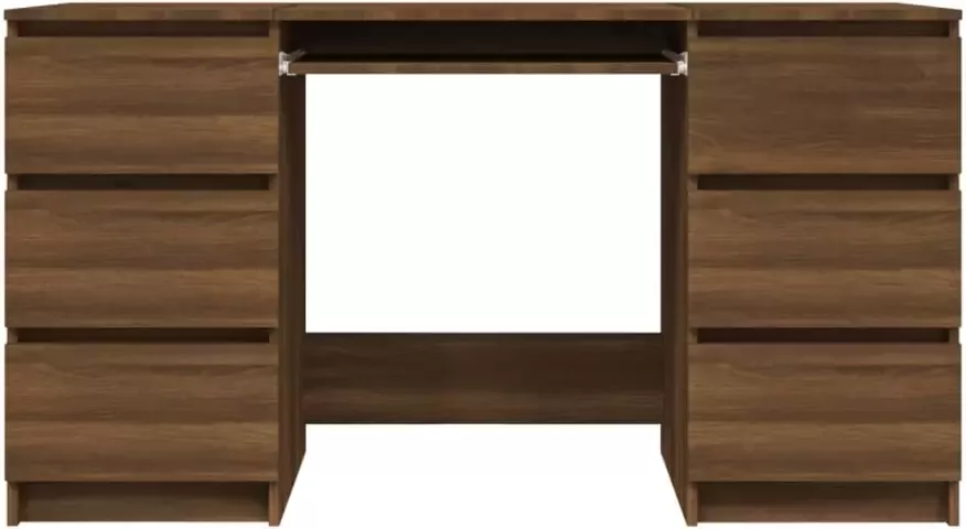 VidaXL -Bureau-140x50x77-cm-bewerkt-hout-bruineikenkleurig - Foto 5