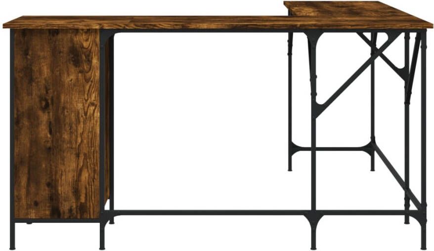 VidaXL -Bureau-141x141x75-cm-bewerkt-hout-gerookt-eikenkleurig - Foto 4