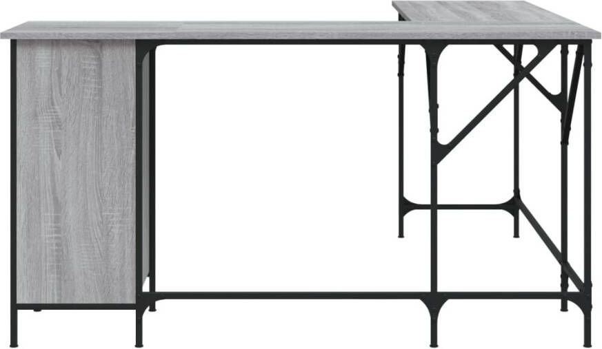 VidaXL -Bureau-141x141x75-cm-bewerkt-hout-grijs-sonoma-eikenkleurig - Foto 4