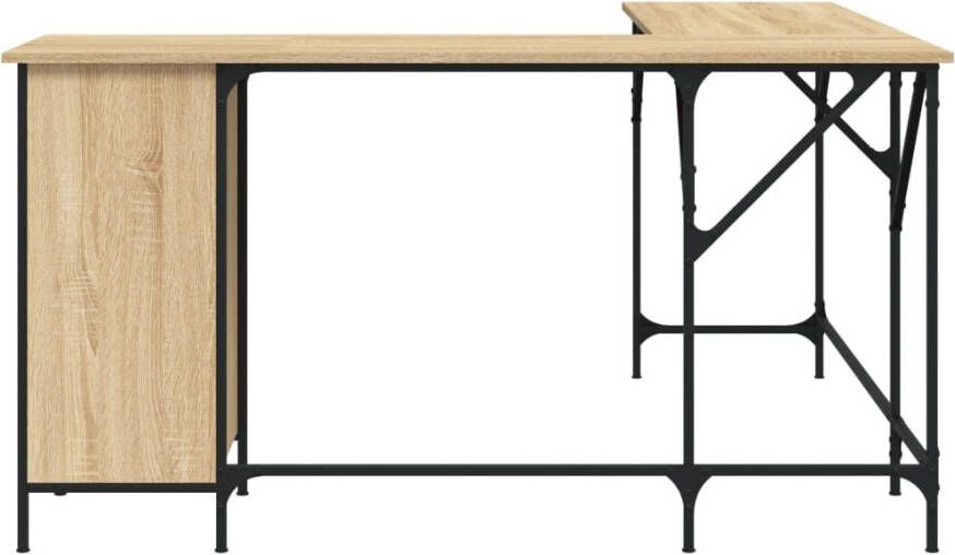 VidaXL -Bureau-141x141x75-cm-bewerkt-hout-sonoma-eikenkleurig - Foto 5