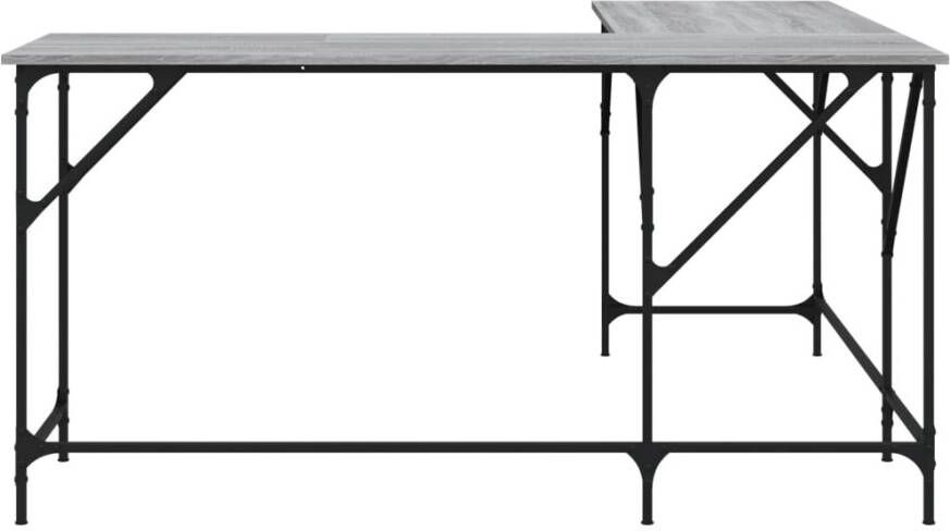 VidaXL -Bureau-149x149x75-cm-bewerkt-hout-grijs-sonoma-eikenkleurig - Foto 5