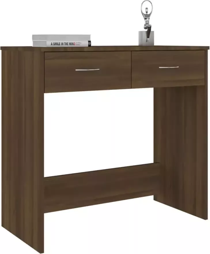 VidaXL -Bureau-80x40x75-cm-bewerkt-hout-bruineikenkleurig - Foto 4