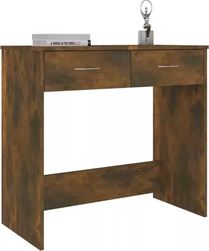 VidaXL -Bureau-80x40x75-cm-bewerkt-hout-gerookt-eikenkleurig - Foto 4