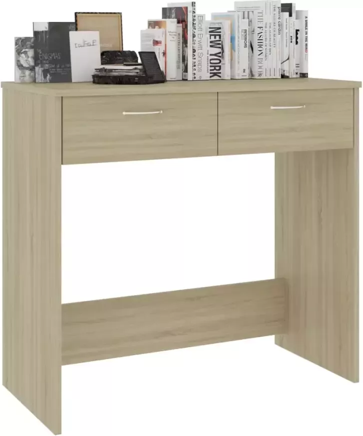 VidaXL -Bureau-80x40x75-cm-bewerkt-hout-sonoma-eikenkleurig - Foto 4