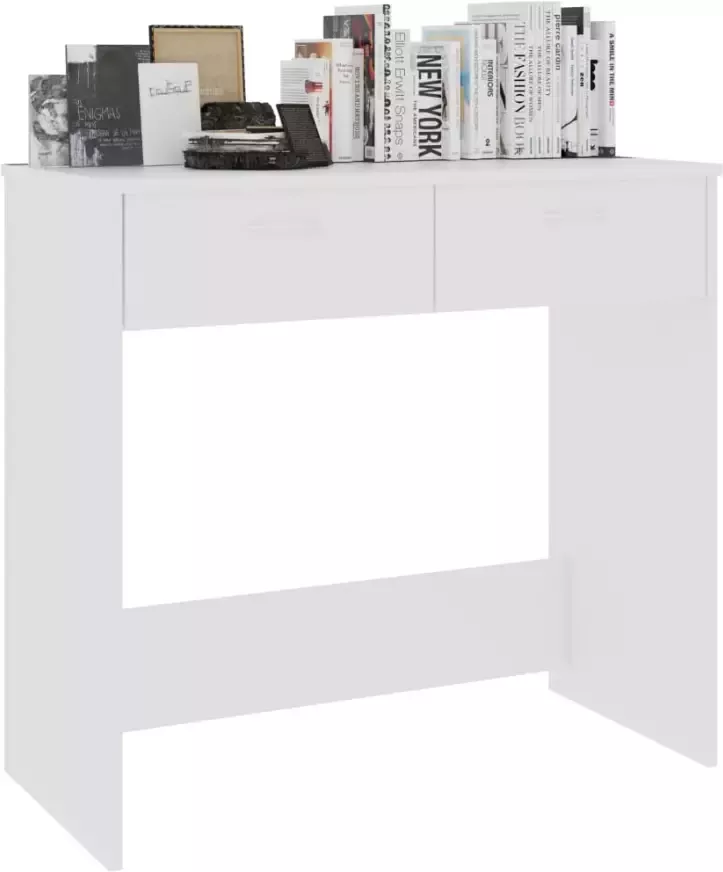 VidaXL -Bureau-80x40x75-cm-bewerkt-hout-wit - Foto 3