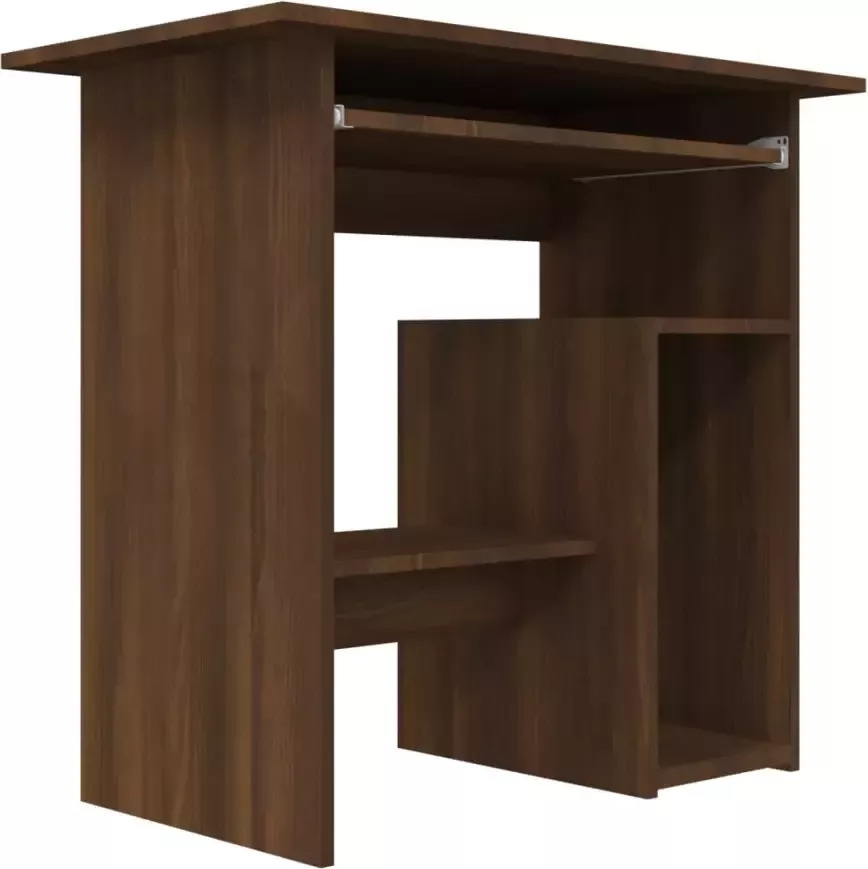 VidaXL -Bureau-80x45x74-cm-bewerkt-hout-bruineikenkleurig - Foto 3