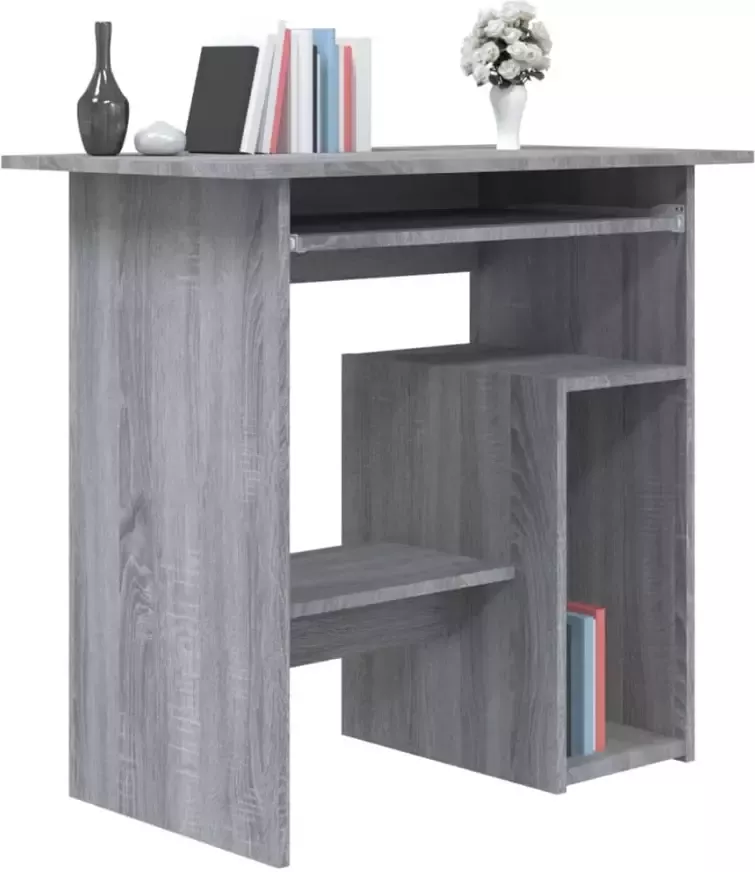 VidaXL -Bureau-80x45x74-cm-bewerkt-hout-grijs-sonoma-eikenkleurig - Foto 5