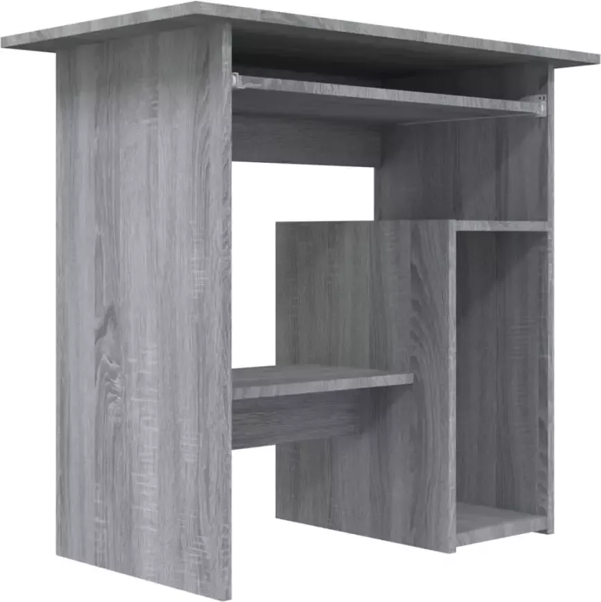 VidaXL -Bureau-80x45x74-cm-bewerkt-hout-grijs-sonoma-eikenkleurig - Foto 4