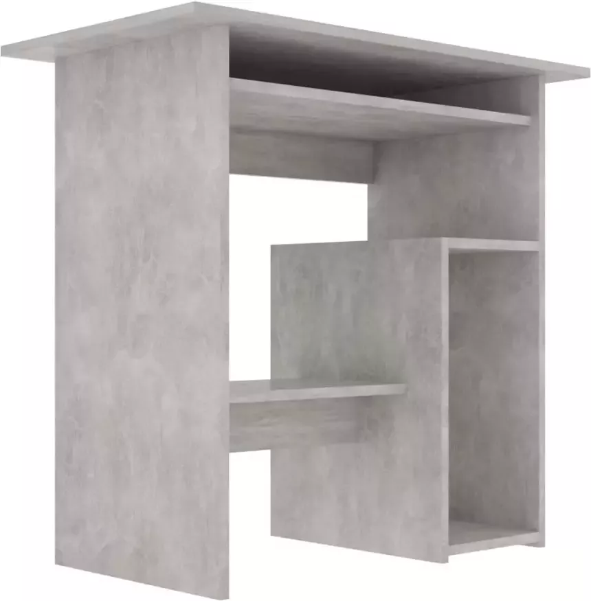 VidaXL -Bureau-80x45x74-cm-bewerkt-hout-betongrijs - Foto 4