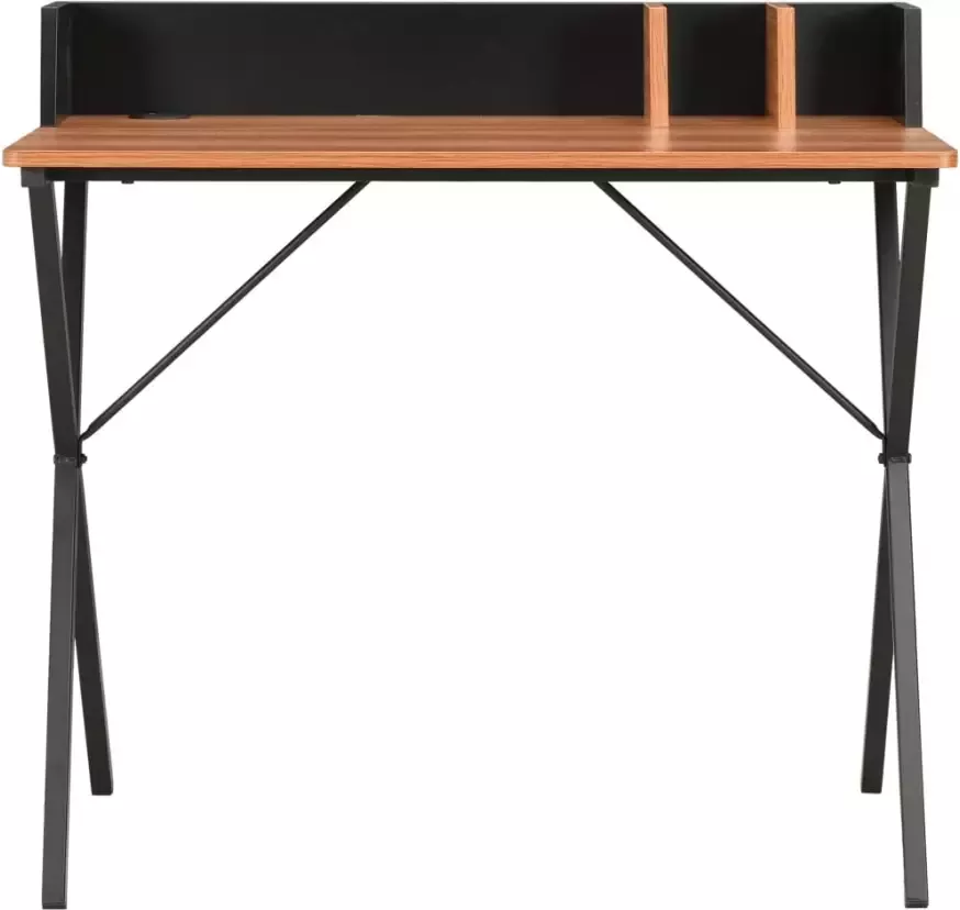 VidaXL -Bureau-80x50x84-cm-zwart-en-bruin - Foto 4