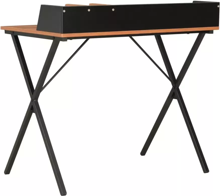 VidaXL -Bureau-80x50x84-cm-zwart-en-bruin - Foto 2