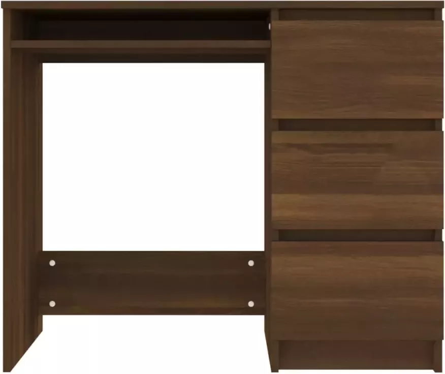 VidaXL -Bureau-90x45x76-cm-bewerkt-hout-bruineikenkleurig - Foto 6