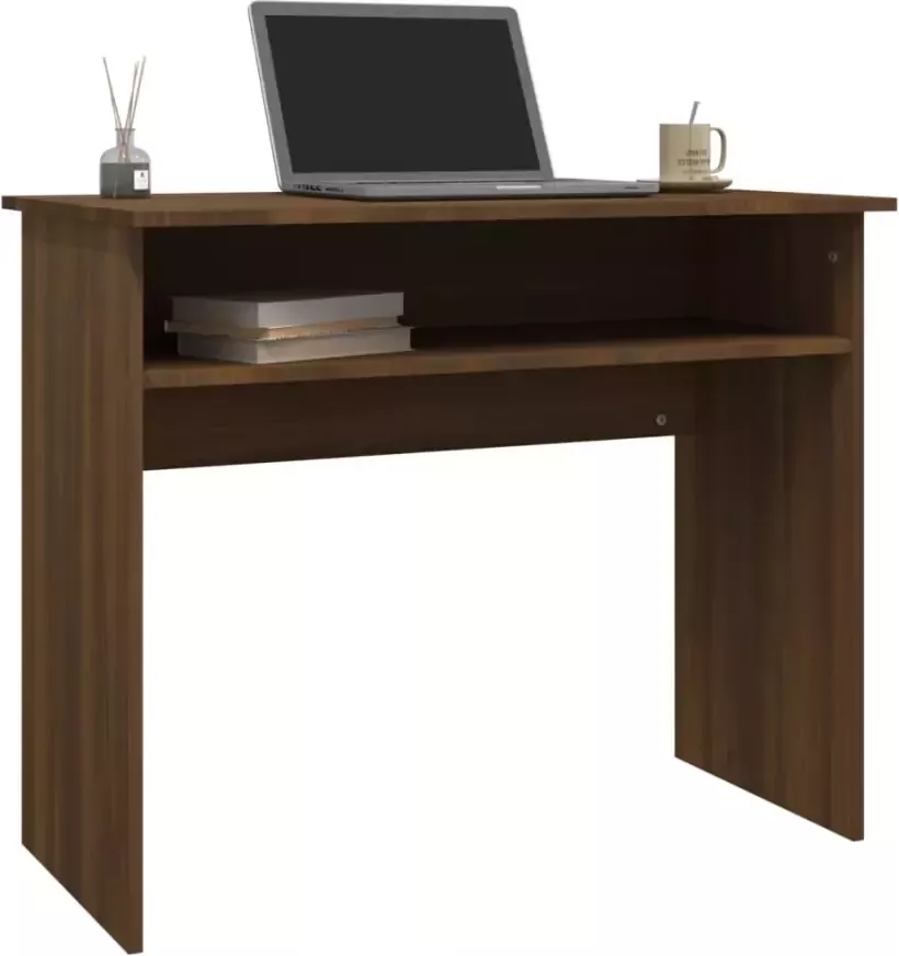 VidaXL -Bureau-90x50x74-cm-bewerkt-hout-bruineikenkleurig - Foto 2