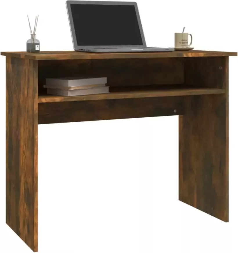 VidaXL -Bureau-90x50x74-cm-bewerkt-hout-gerookt-eikenkleurig - Foto 2