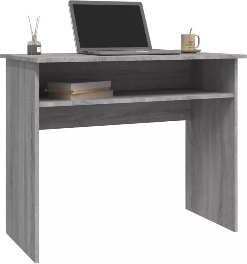 VidaXL -Bureau-90x50x74-cm-bewerkt-hout-grijs-sonoma-eikenkleurig - Foto 2