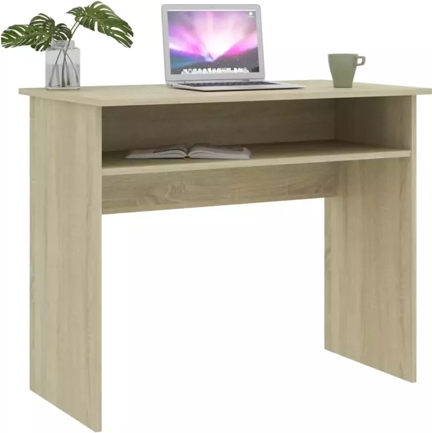 VidaXL -Bureau-90x50x74-cm-bewerkt-hout-sonoma-eikenkleurig - Foto 3