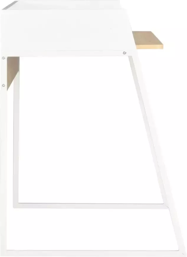 VidaXL -Bureau-90x60x88-cm-wit-en-eikenkleurig - Foto 3