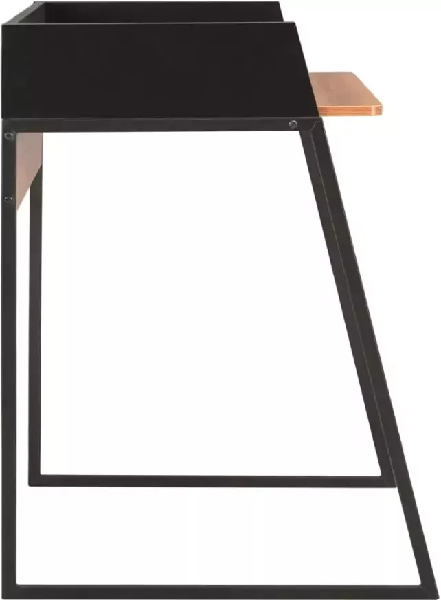 VidaXL -Bureau-90x60x88-cm-zwart-en-bruin - Foto 3