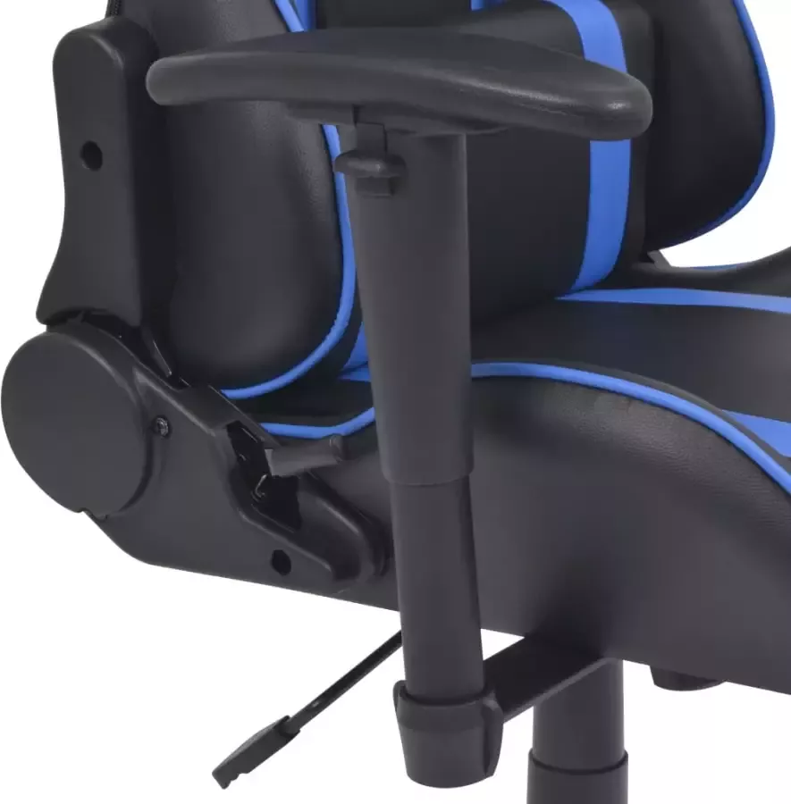 VIDAXL Bureau- gamestoel verstelbaar met voetensteun blauw