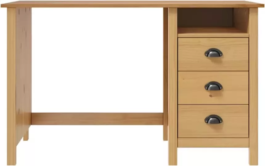 VidaXL Bureau Hill Range Met 3 Lades 120x50x74 Cm Massief Grenenhout - Foto 5