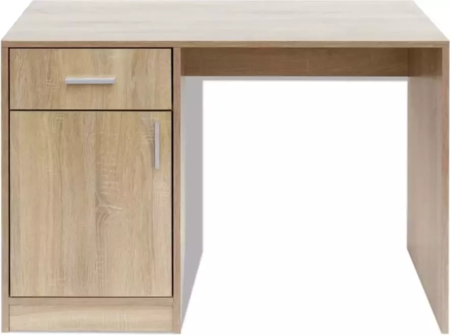 VidaXL -Bureau-met-lade-en-kastje-100x40x73-cm-eiken - Foto 10