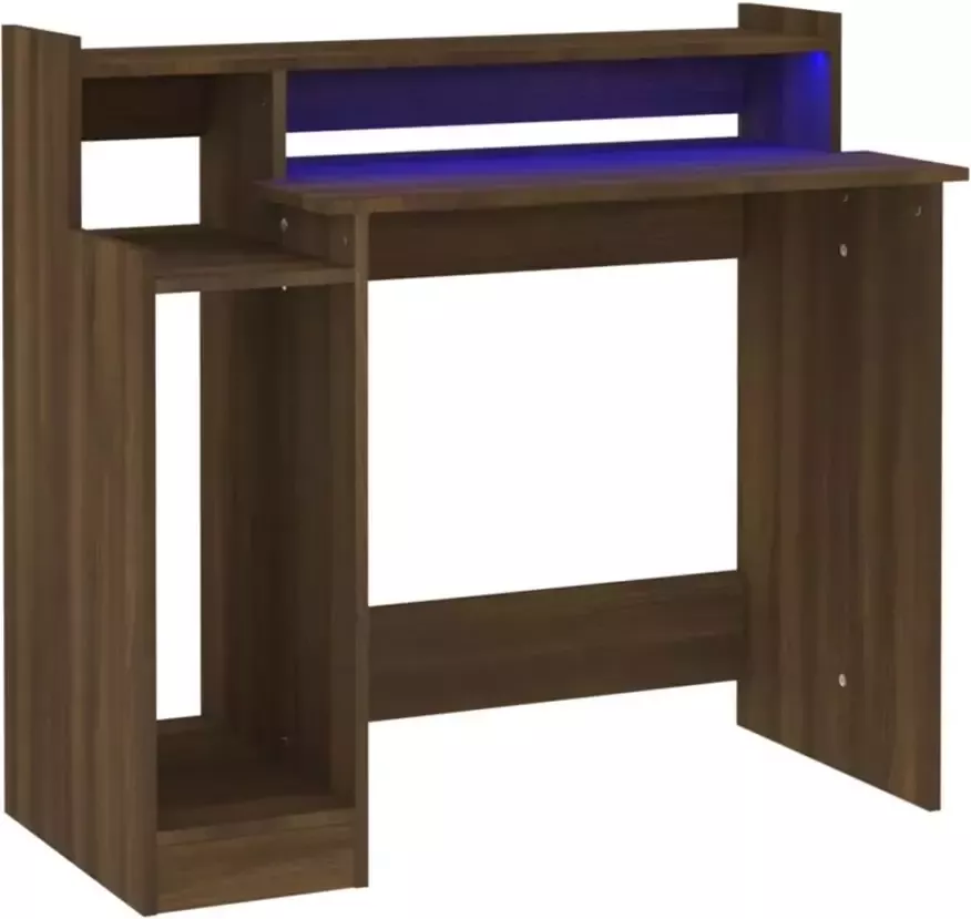 VidaXL -Bureau-met-LED-verlichting-97x45x90-cm-hout-bruineikenkleurig - Foto 4