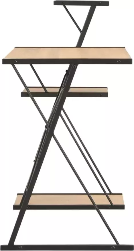 VidaXL -Bureau-met-schap-116x50x93-cm-zwart-en-eikenkleurig - Foto 3