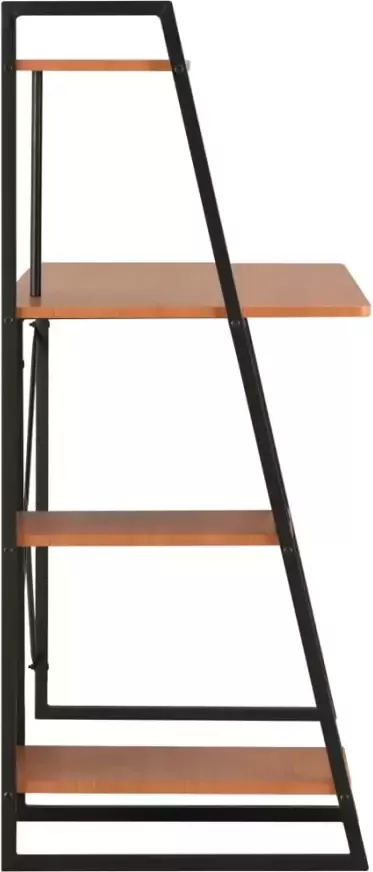 VidaXL -Bureau-met-schappen-102x50x117-cm-zwart-en-bruin - Foto 3