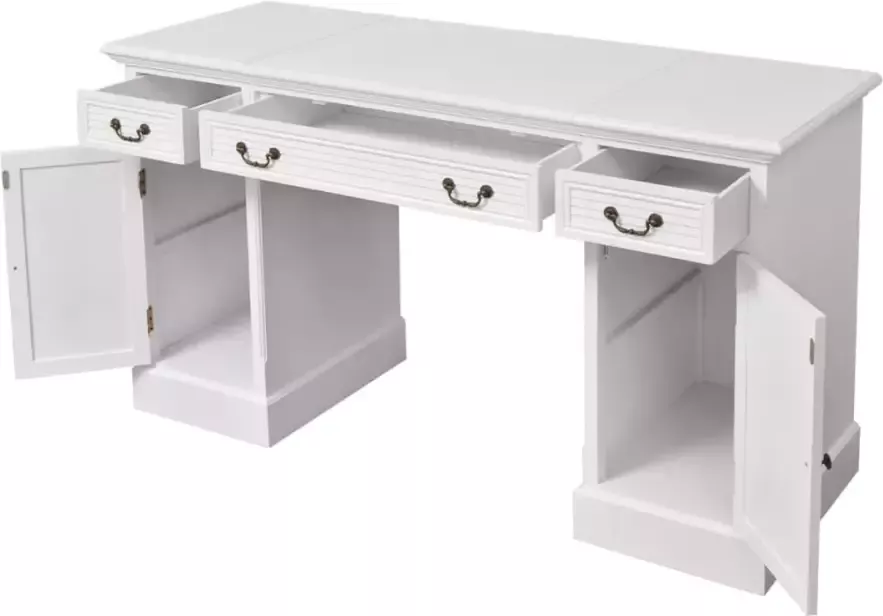 VidaXL -Bureau-ministre-wit-140x48x80-cm