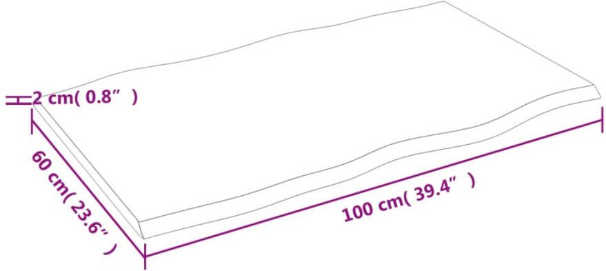 VidaXL -Tafelblad-natuurlijke-rand-100x60x2-cm-massief-eikenhout - Foto 5