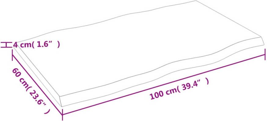 VidaXL -Tafelblad-natuurlijke-rand-100x60x(2-4)-cm-massief-eikenhout - Foto 5